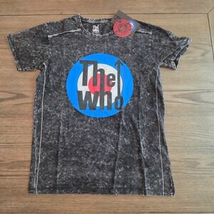 The‎ Who Band T-Shirt Mens Medium Black Acid Wash Mod Target Logo NWT